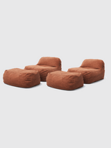 Dume Lounge Chair + Ottoman Performance Fabric (Set of Two) - Terracotta