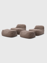 Dume Lounge Chair + Ottoman Performance Fabric (Set of Two) - Mocha