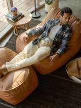 Dume Lounge Chair + Ottoman Vegan Leather - Saddle