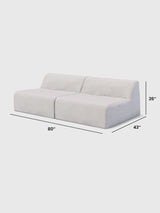 Modo Armless (80") Sofa - Performance Fabric - Natural