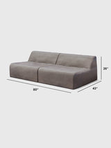 Modo Armless (80") Sofa - Performance Fabric - Mocha