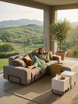 Modo 2 Seater Outdoor Sofa - Almond with Malbec Aluminum