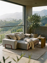 Modo 2 Seater Outdoor Sofa - Almond with Malbec Aluminum