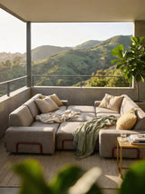 Modo 3 Seater Outdoor Sofa - Almond with Malbec Aluminum