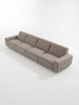 Modo 4 Seater Outdoor Sofa - Almond with Stone Aluminum
