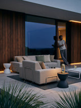 Modo 3 Seater Outdoor Sofa - Almond with Stone Aluminum