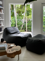 Dume Lounge Chair + Ottoman Vegan Leather - Black