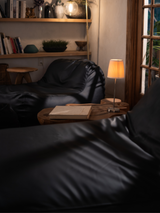 Dume Lounge Chair + Ottoman Vegan Leather - Black