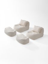 Dume Lounge Chair + Ottoman Velvet (Set of Two) - Boucle
