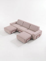 Modo 3 Seater Outdoor Sofa + 2 Ottoman - Burgundy with Malbec Aluminum