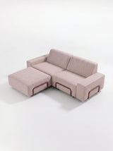 Modo 2 Seater Outdoor Sofa + Ottoman - Burgundy with Malbec Aluminum