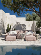 Modo 3 Seater Outdoor Sofa - Burgundy with Stone Aluminum