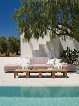 Modo 4 Seater Outdoor Sofa - Burgundy with Stone Aluminum