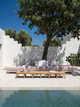Modo 3 Seater Outdoor Sofa - Burgundy with Stone Aluminum