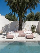 Modo 4 Seater Outdoor Sofa - Burgundy with Stone Aluminum