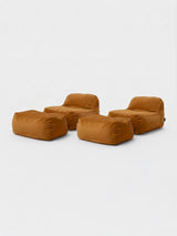 Dume Lounge Chair + Ottoman Velvet (Set of Two) - Saffron