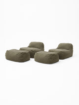 Dume Lounge Chair + Ottoman Performance Fabric (Set of Two) - Sage