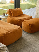 Dume Lounge Chair + Ottoman Velvet - Saffron