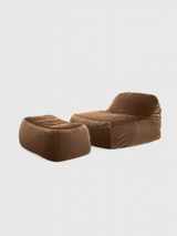 Dume Lounge Chair + Ottoman Velvet - Cognac
