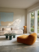 Dume Lounge Chair + Ottoman Velvet - Saffron