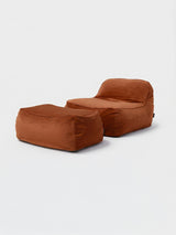 Dume Lounge Chair + Ottoman Velvet - Cognac