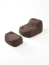 Dume Lounge Chair + Ottoman Performance Fabric - Mocha