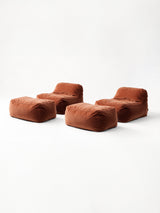 Dume Lounge Chair + Ottoman Performance Fabric (Set of Two) - Terracotta
