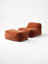 Dume Lounge Chair + Ottoman Performance Fabric - Terracotta