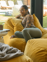 Dume Lounge Chair + Ottoman Velvet (Set of Two) - Saffron