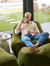 Dume Lounge Chair + Ottoman Velvet - Moss