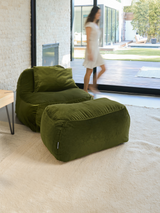 Dume Lounge Chair + Ottoman Velvet - Moss