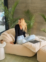 Dume Lounge Chair + Ottoman Velvet - Marshmallow