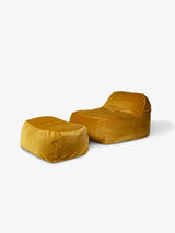 Dume Lounge Chair + Ottoman Velvet - Saffron