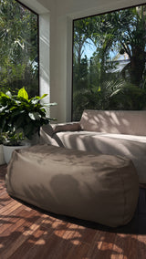 Dume Ottoman Vegan Leather - Stone