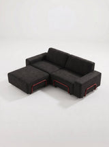 Modo 2 Seater Outdoor Sofa + Ottoman - Graphite with Malbec Aluminum