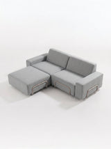 Modo 2 Seater Outdoor Sofa + Ottoman - Gray with Stone Aluminum