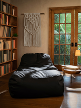 Dume Lounge Chair + Ottoman Vegan Leather - Black