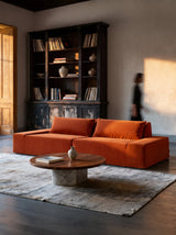 Modo 3 Piece (142") Sofa - Velvet - Tangerine
