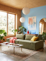 Modo 2 Piece (102") Sofa - Velvet - Aqua
