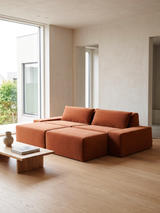 Modo 2 Piece (102") Sofa - Velvet - Coral