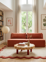 Modo Armless (80") Sofa - Velvet - Coral