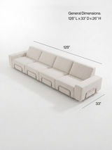 Modo 4 Seater Outdoor Sofa - Burgundy with Stone Aluminum