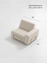 Modo Left End Outdoor - Oat with Stone Aluminum