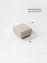 Modo Ottoman Outdoor - Almond with Stone Aluminum