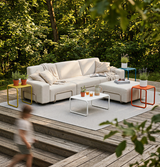Modo 3 Seater Outdoor Sofa + 2 Ottoman - Oat with Stone Aluminum
