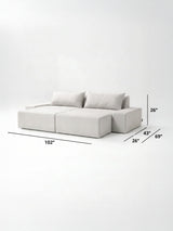 Modo 2 Piece (102") Sofa + Ottoman - Velvet - Moss