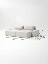 Modo 2 Piece (102") Sofa + Ottoman - Performance Fabric - Mocha