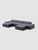 Modo 3 Piece (142") Sofa + 2 Ottoman - Outdoor - Graphite