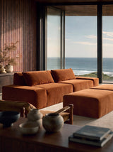 Modo 2 Piece (102") Sofa + 2 Ottoman - Velvet - Cognac