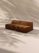 Modo Armless (80") Sofa - Velvet - Cognac
